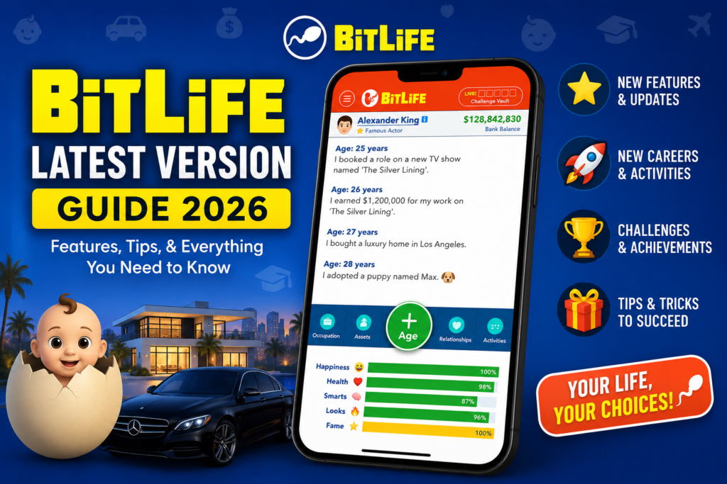 BitLife Latest Version Guide 2026 image with new updates, features, and gameplay overview