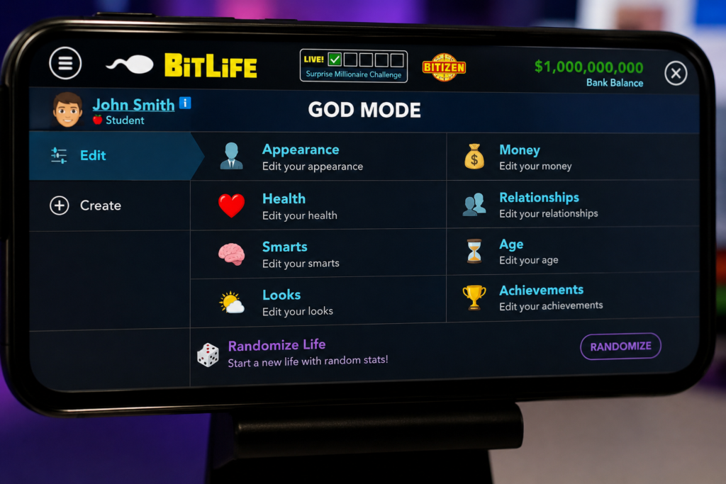 Bitlife God Mod Guide mobile gameplay preview